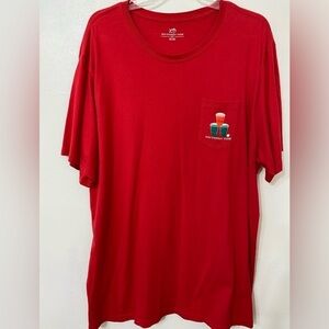 Southern Tide Shirt Men's XXL Red Southern Snowballs Pocket Tee Beer Pong Preppy